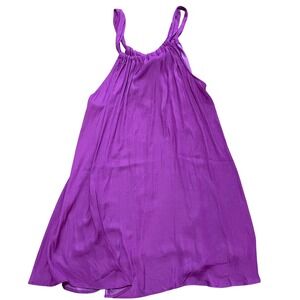 Banana Republic Women's Large Petite Purple Swing Sleeveless Tie Back Dress NWT